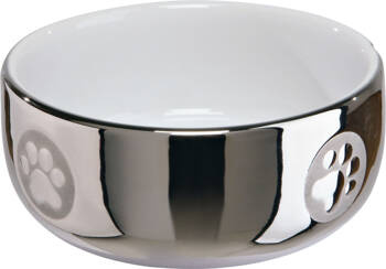 Trixie Miska ceramiczna 0,3l/11cm srebrno/biała