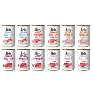 Brit Mono Protein Mix smaków jagnięcina wołowina indyk 12x400g