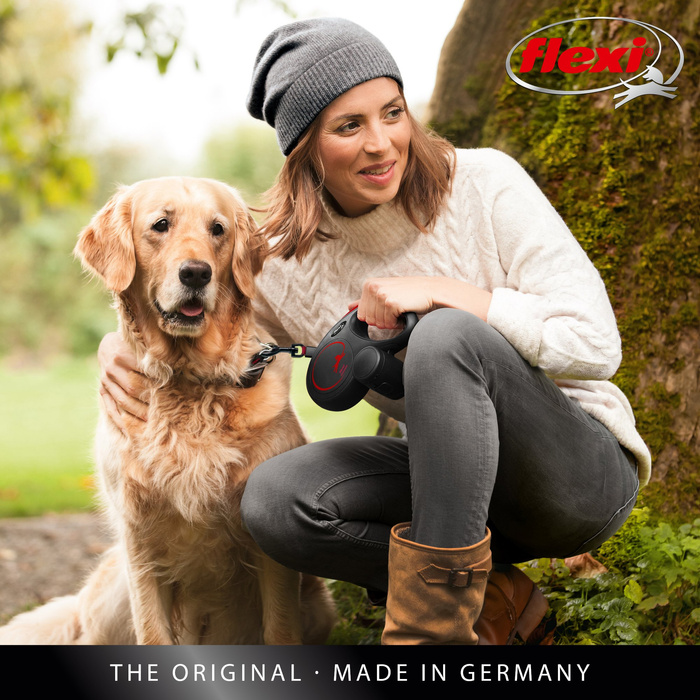 Flexi New Classic smycz dla psa black fire M 5m taśma