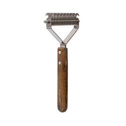 Barry King Trymer hakowy dwustronny dla zwierząt drewno bukowe stal 8,6x19,3 cm