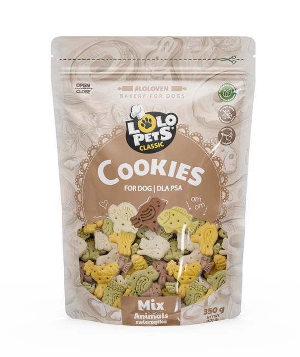 Lolo Pets Ciastka dla psa zwierzątka mix w folii doypack 350g
