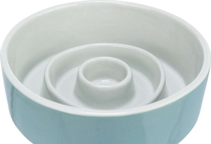 Trixie Miska ceramiczna Slow Feeding szaro/niebieska 0,45l/14cm