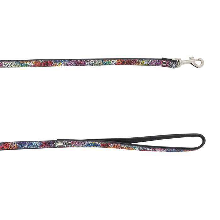 Barry King Smycz dla psa skórzana Kwiaty XS-S 12mm/120cm