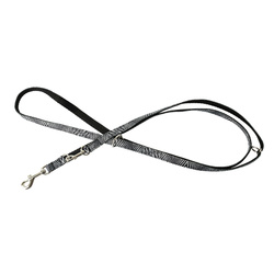 Barry King Smycz regulowana dla psa czarno-biała zebra taśma polipropylenowa 16mm/220cm