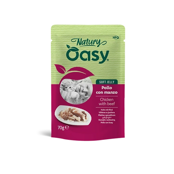 OASY Natury saszetka - Kurczak z wołowiną 70g