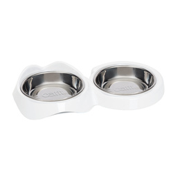 Catit Pixi podwójna miska dla kota biała 31,8x16,9x5,7 2x200ml