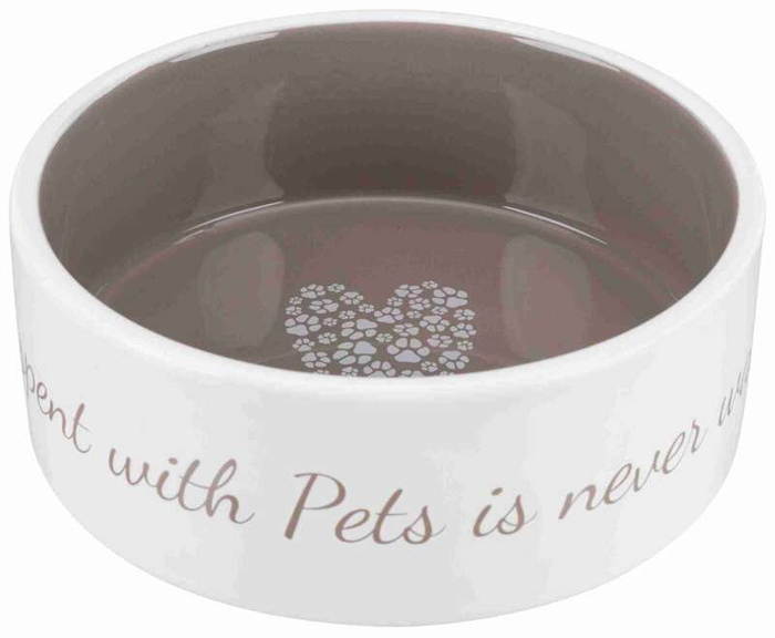 Trixie Miska ceramiczna Pets Home 0,8l/16cm kremowa/ciemnoszara
