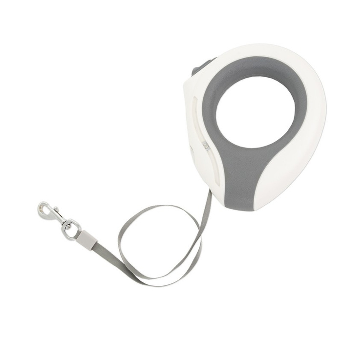 Barry King Smycz LED dla psa automatyczna biało-szara ładowanie USB 3m