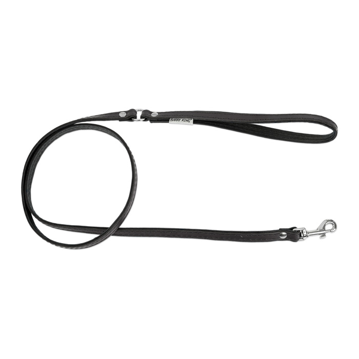 Barry King Smycz skórzana dla psa czarny/czarny M-L 20mm/120cm