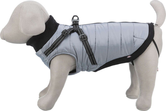 Trixie Pontis płaszczyk z szelkami dla psa szary XS: 30 cm