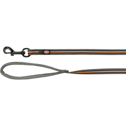 Trixie Smycz Fusion Tracking M-XL: 10m/17mm grafit/papaja Taśma parciana gumowana