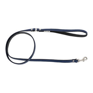 Barry King Smycz skórzana dla psa granatowy/czarny M-L 20mm/120cm