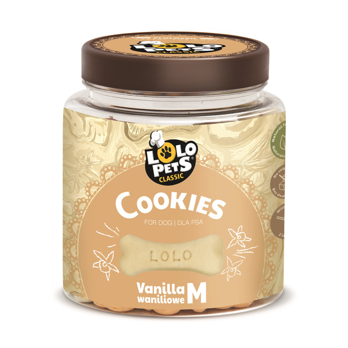 Lolo Pets Ciastka dla psa kości M waniliowe w słoikach 210g