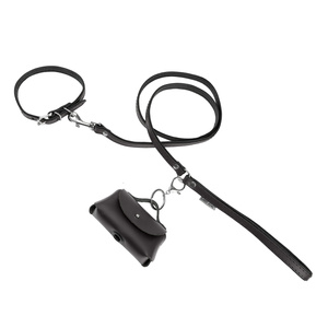 Barry King Smycz skórzana dla psa czarny/czarny M-L 20mm/120cm