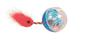 Trixie zestaw grzechoczących piłek z piórkiem 4cm 2szt