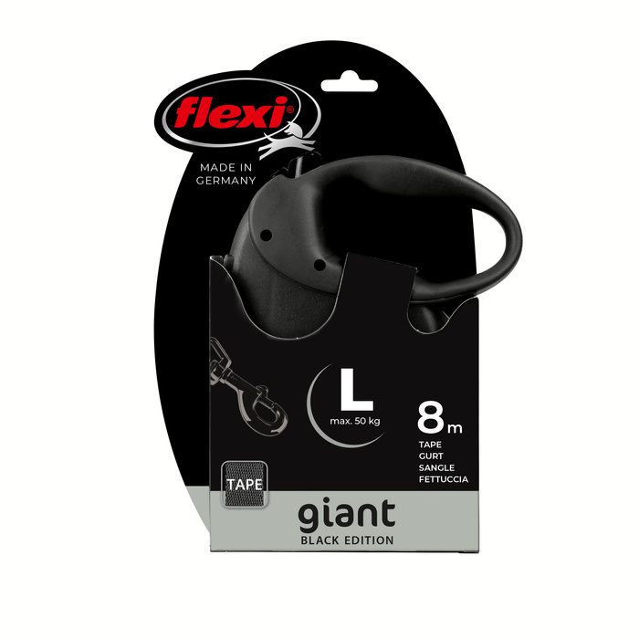 Flexi Giant L Black Edition smycz automatyczna dla psa taśma 8m