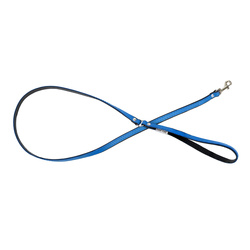 Barry King Smycz skórzana dla psa niebieski/czarny M-L 20mm/120cm