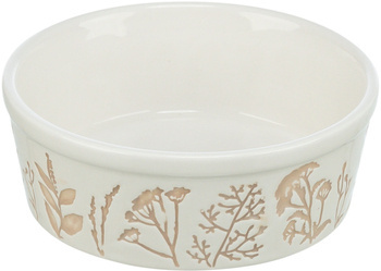 Trixie Miska dla psa ceramiczna motyw roślinny biała/taupe 0,7l/16cm
