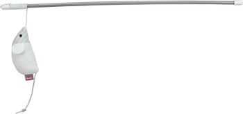 Trixie Wędka z myszką zabawka dla kota plastik/plusz 46cm z kocimiętką