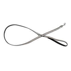 Barry King Smycz skórzana dla psa szary/czarny M-L 20mm/120cm