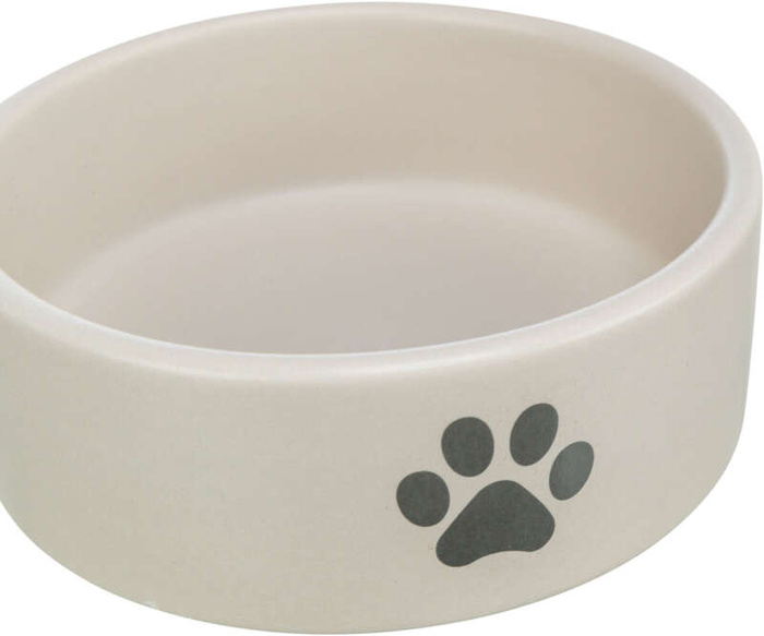 Trixie Miska dla psa ceramiczna motyw łapy jasnoszara/szara 0.8l/16cm