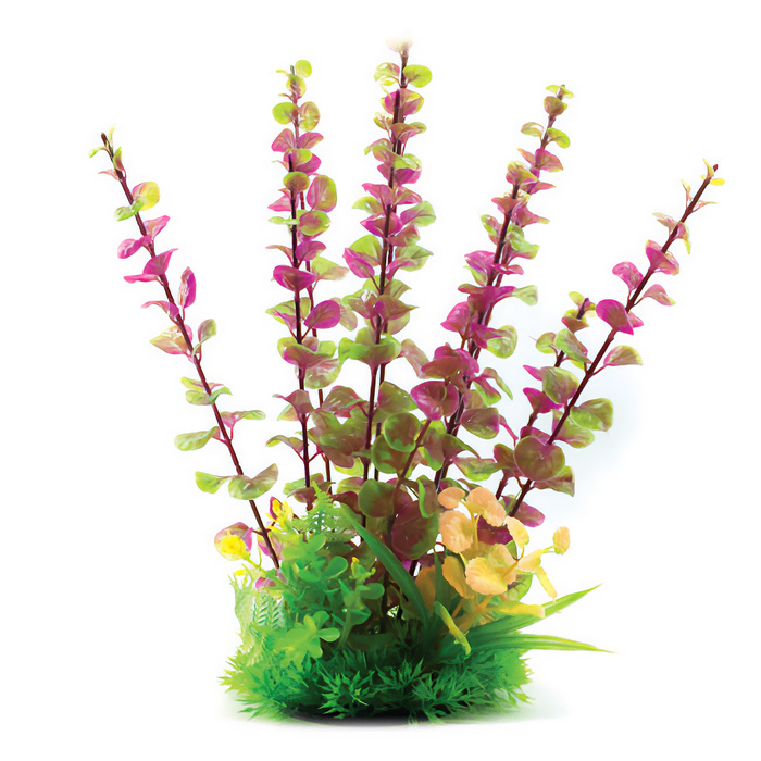 Aqua Natura Roślina do dekoracji akwarium fioletowa plastikowa 31cm długie łodygi i drobne liście