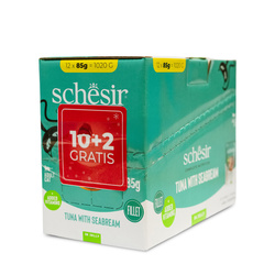 Schesir C&B kot pouch tuńczyk z doradą filety galaretka 85g 12szt/display