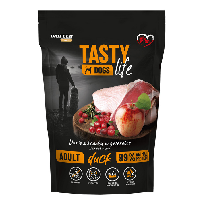 Biofeed Tasty Dogs Life kaczka 90% saszetka 150g