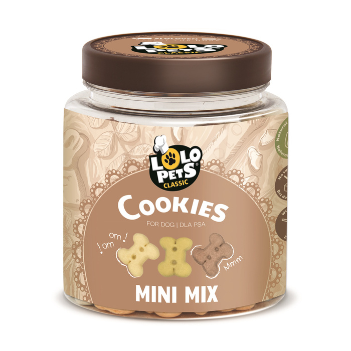 Lolo Pets Ciastka dla psa kości mini mix w słoikach 300g