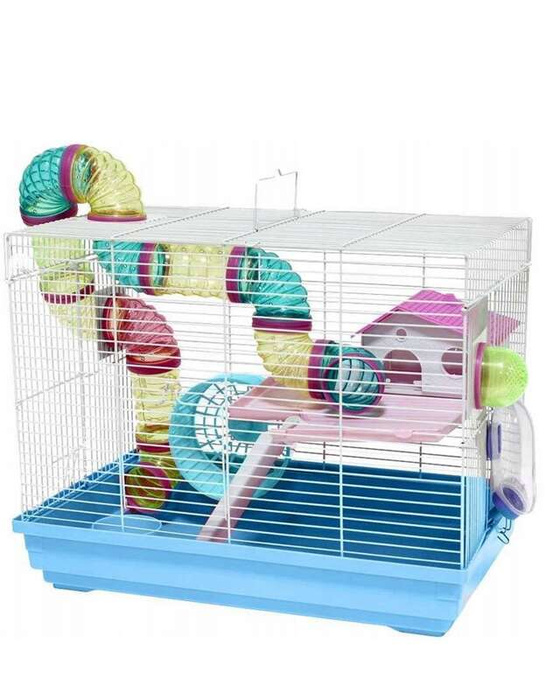 Panama Pet Klatka dla gryzoni do czasowego pobytu 47x30x37 cm biało/ niebieska