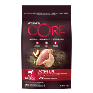 Wellness Core Active Life Karma dla Psa Kurczak Indyk 10kg
