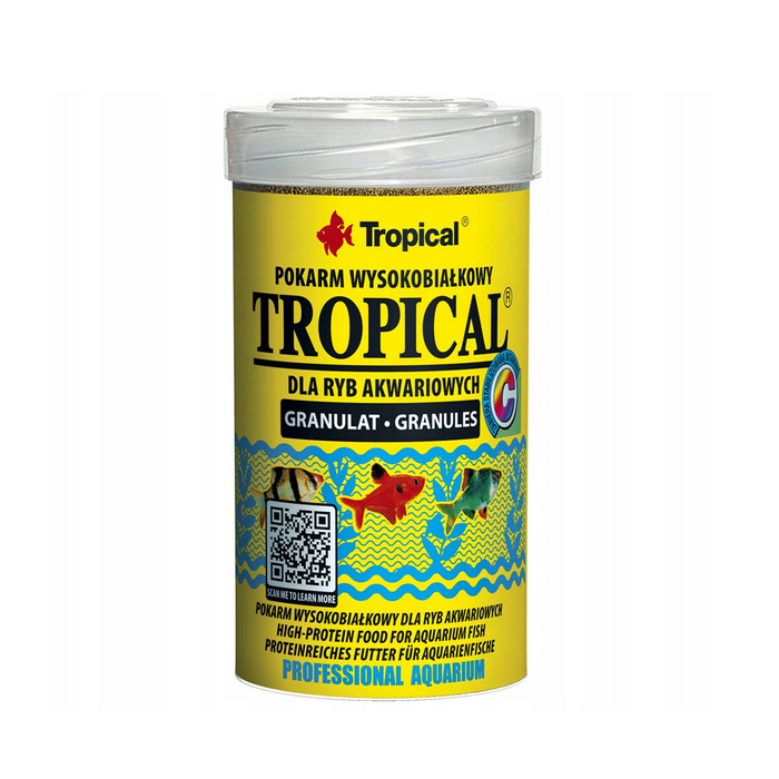 Tropical Wysokobiałkowy pokarm dla rybek Granulat 100ml