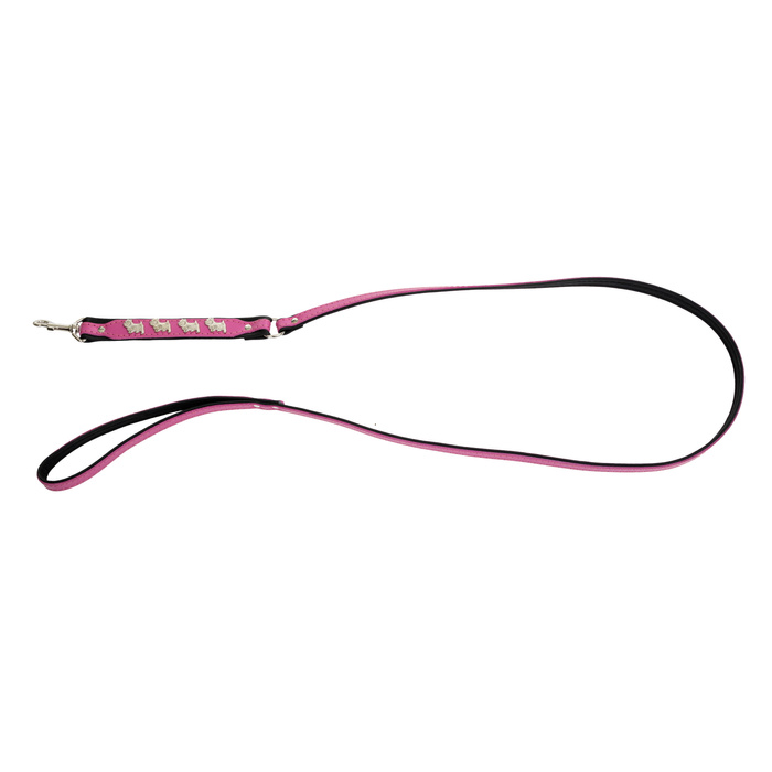 Barry King Smycz dla psa wzór pieski west 10mm/120cm różowa