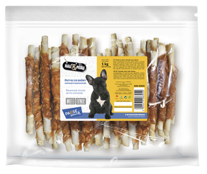 Hau&Miau Pausesnack przysmak dla psa patyk ze skóry owinięty kurczakiem 1kg
