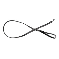 Barry King Smycz skórzana dla psa czarny/czarny M-L 20mm/120cm