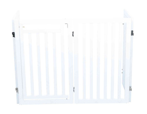 Trixie Barierka z drzwiczkami 60-160x81cm biała