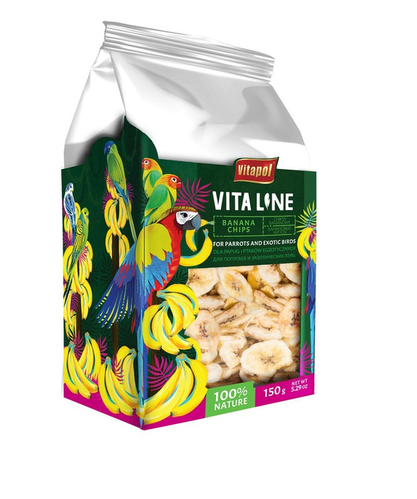 Vitapol vitaline chipsy bananowe dla papug i ptaków egzotycznych 150g