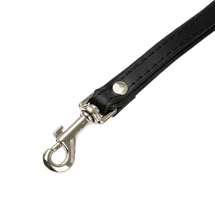 Barry King Smycz skórzana dla psa czarny/czarny M-L 20mm/120cm