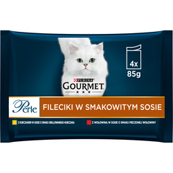 Purina Gourmet Perle Sos Kurczak Wołowina 4x85g