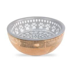 Barry King Paw Decal Miska dla psa szara emaliowana 18cm