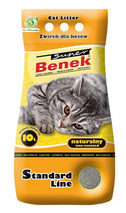 Super Benek żwirek bentonitowy 10L/8,40KG Natural żółty