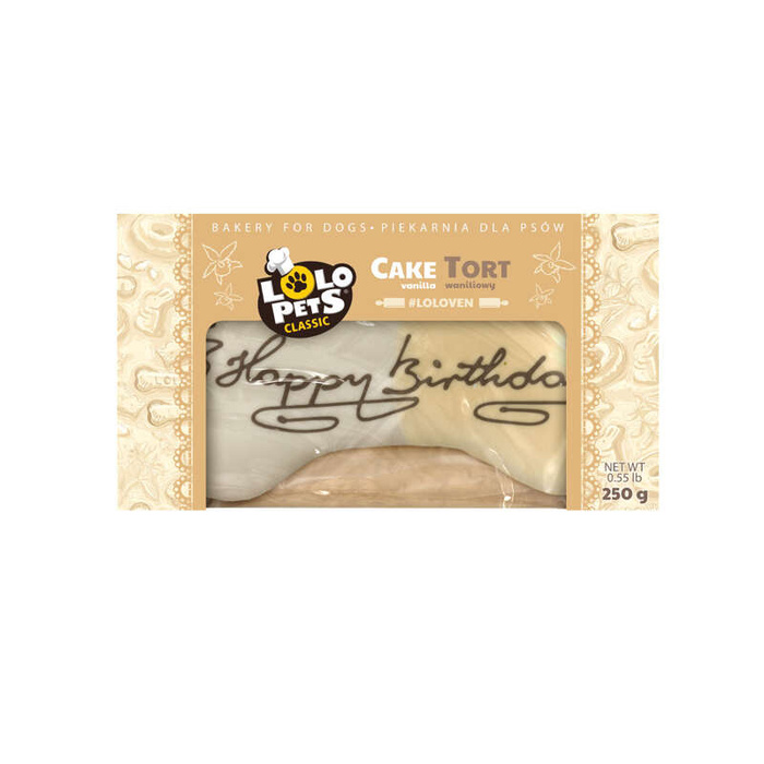Lolo Pets Tort dla psa waniliowy Happy Birthday 250g