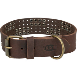 Trixie Rustic Rivet obroża z grubej skóry ciemnobrązowa L: 47-54cm/40mm
