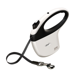 Flexi Smycz Automatyczna One for All biało/czarna 5m taśma