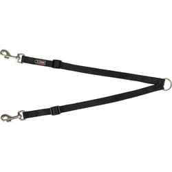 Trixie Rozdzielacz do smyczy Premium taśma czarny M-L: 40-70cm/20mm