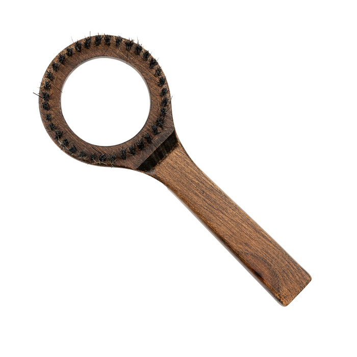 Barry King Zgrzebło typu ring dwustronne ze szczotką  dla zwierząt drewno bukowe stal włosie sztuczne 8,1x20,6cm