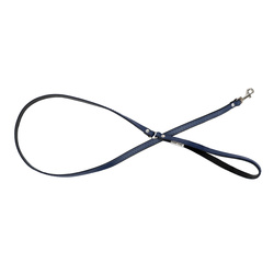 Barry King Smycz skórzana dla psa granatowy/czarny M-L 20mm/120cm