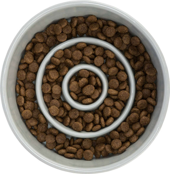 Trixie Miska ceramiczna Slow Feeding szaro/niebieska 0,45l/14cm