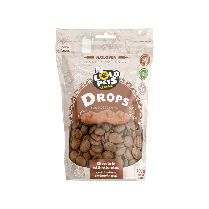 Lolo Pets Dropsy czekoladowe z witaminami dla psa 200g