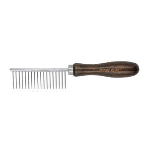 Barry King Grzebień dla zwierząt z metalową nasadą drewno bukowe 18 pinów 3,1x18,7 cm